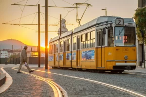 Scenic Ride With Tram 2 Around Budapest